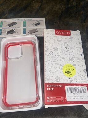Red Clear Protective Case for iPhone 13 Pro